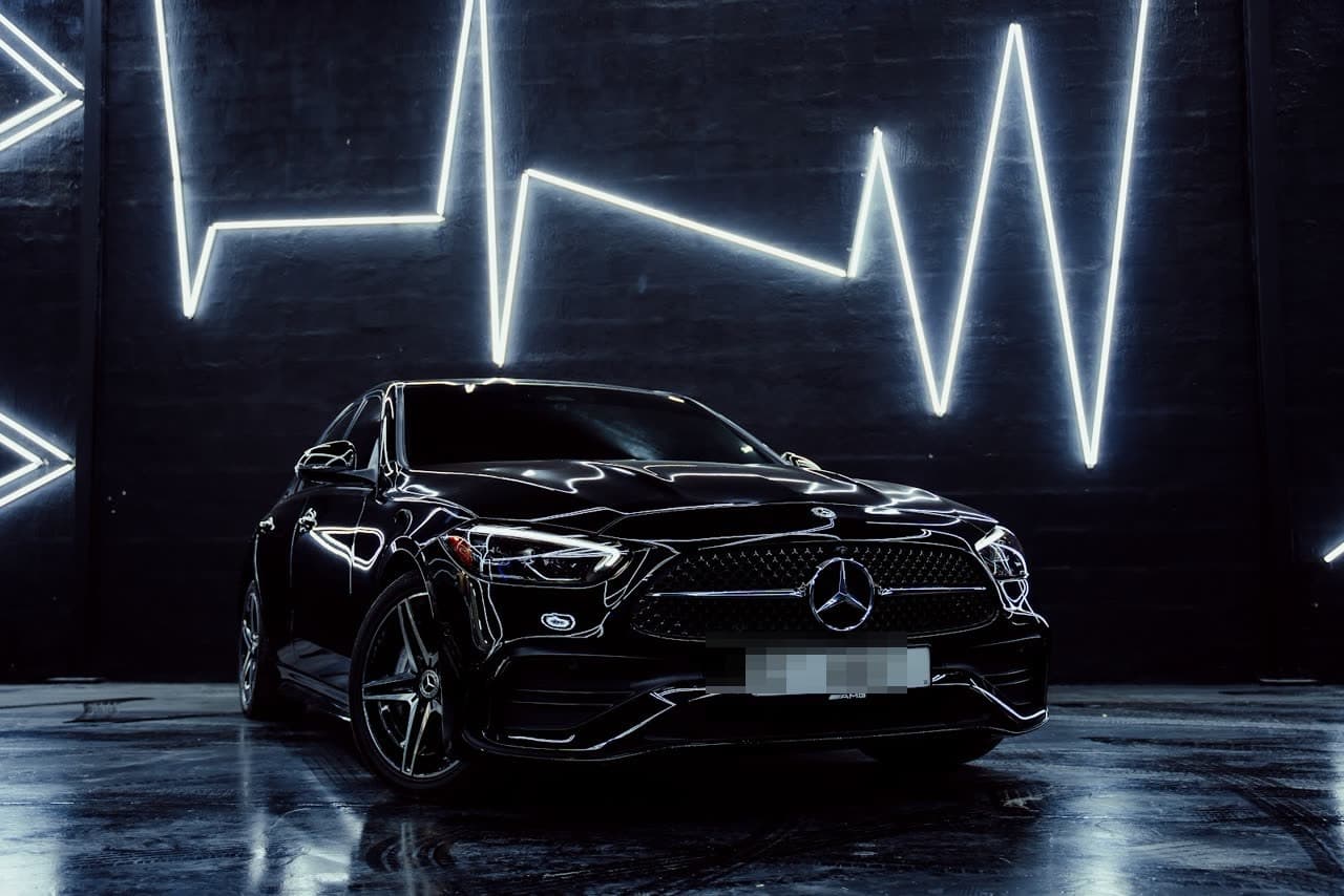 Rent a 2023 Mercedes-Benz C300 in Dubai — Compact executive luxury.