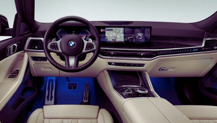 interior of BMW X6 2023 for rent